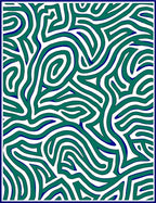 Teal White Abstract Maze Rug