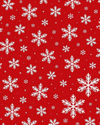 Red White Snowflake Scattered Winter Rug