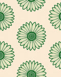 Verdant Green Daisy Blossom Repeater Rug