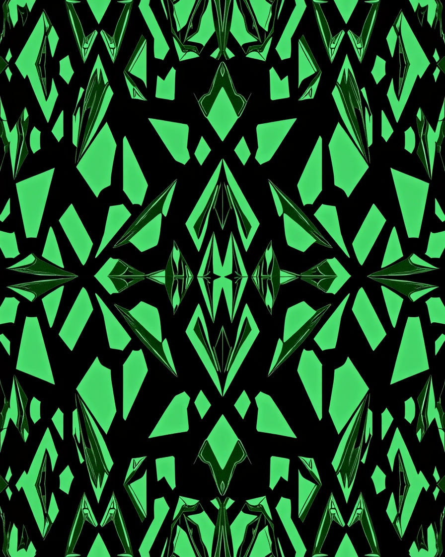Emerald Geo Crystal Fragment Collage Rug