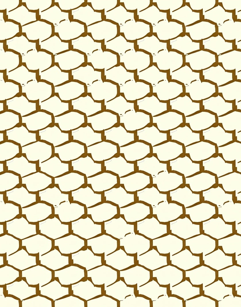 Golden Ochre Scattered Hexagon Texture Rug