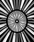 Radial Sunburst Black White Concentric Rug