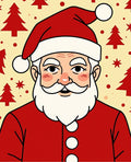 Christmas Santa Claus Red Trees Rug
