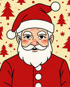Christmas Santa Claus Red Trees Rug