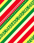 Bold Red Green Yellow Diagonal Stripes Rug