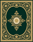 Emerald Gold Renaissance Floral Medallion Rug