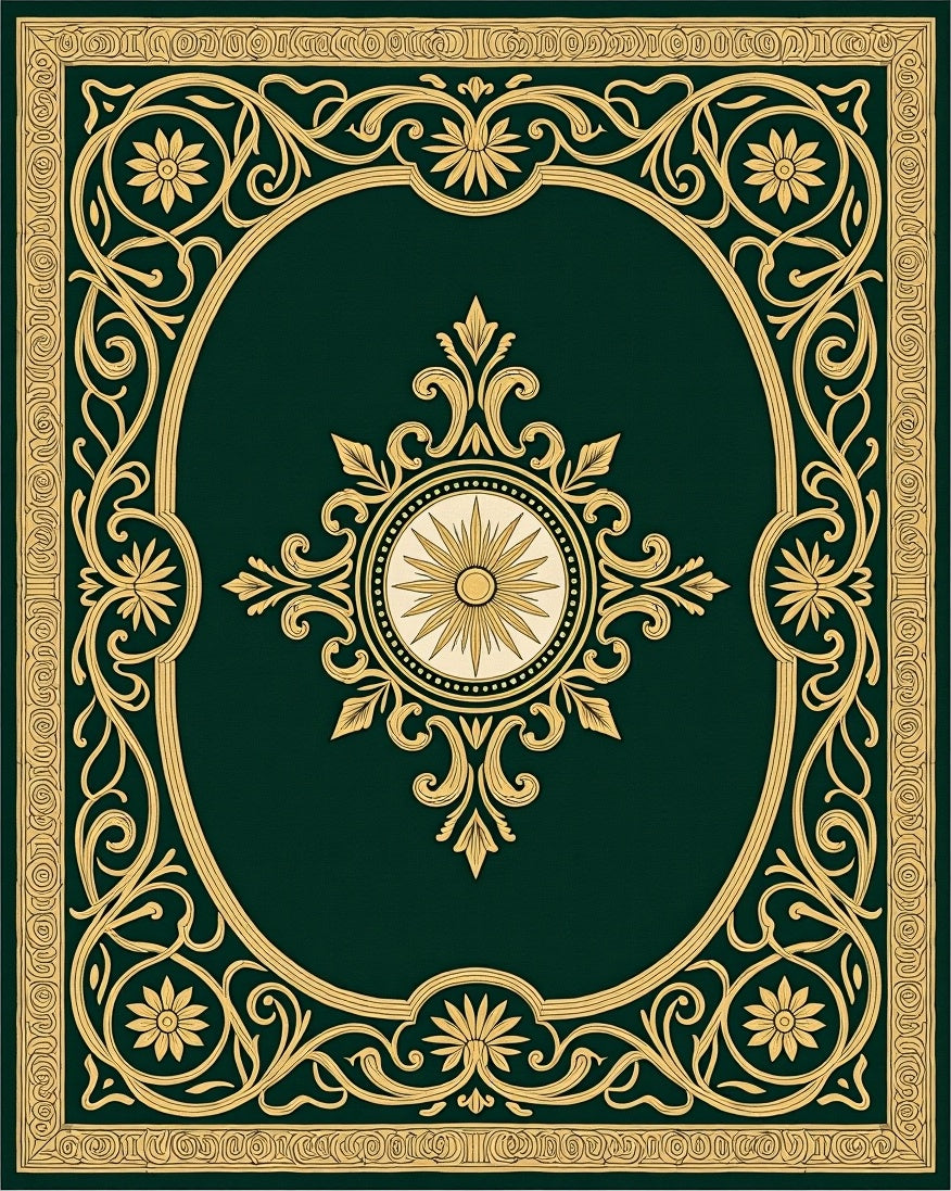 Emerald Gold Renaissance Floral Medallion Rug