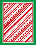 Red White Diagonal Stripe Garland Rug