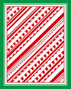 Red White Diagonal Stripe Garland Rug