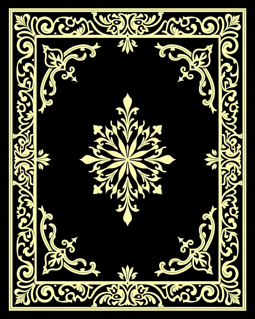 Golden Floral Border With Medallion Rug