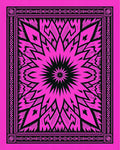 Vibrant Pink Starburst Mandala Rug