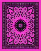 Vibrant Pink Starburst Mandala Rug