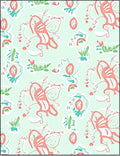 Coral Blue Green Whimsical Sketch Repeat Rug