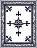 Midnight Blue Fleur De Lis Mandala Rug