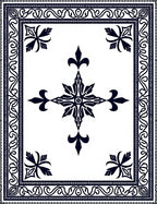 Midnight Blue Fleur De Lis Mandala Rug