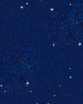 Deep Blue Swirling Galaxy Stars Rug