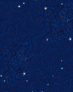 Deep Blue Swirling Galaxy Stars Rug