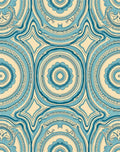 Cream And Teal Medallion Rug