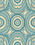 Cream And Teal Medallion Rug