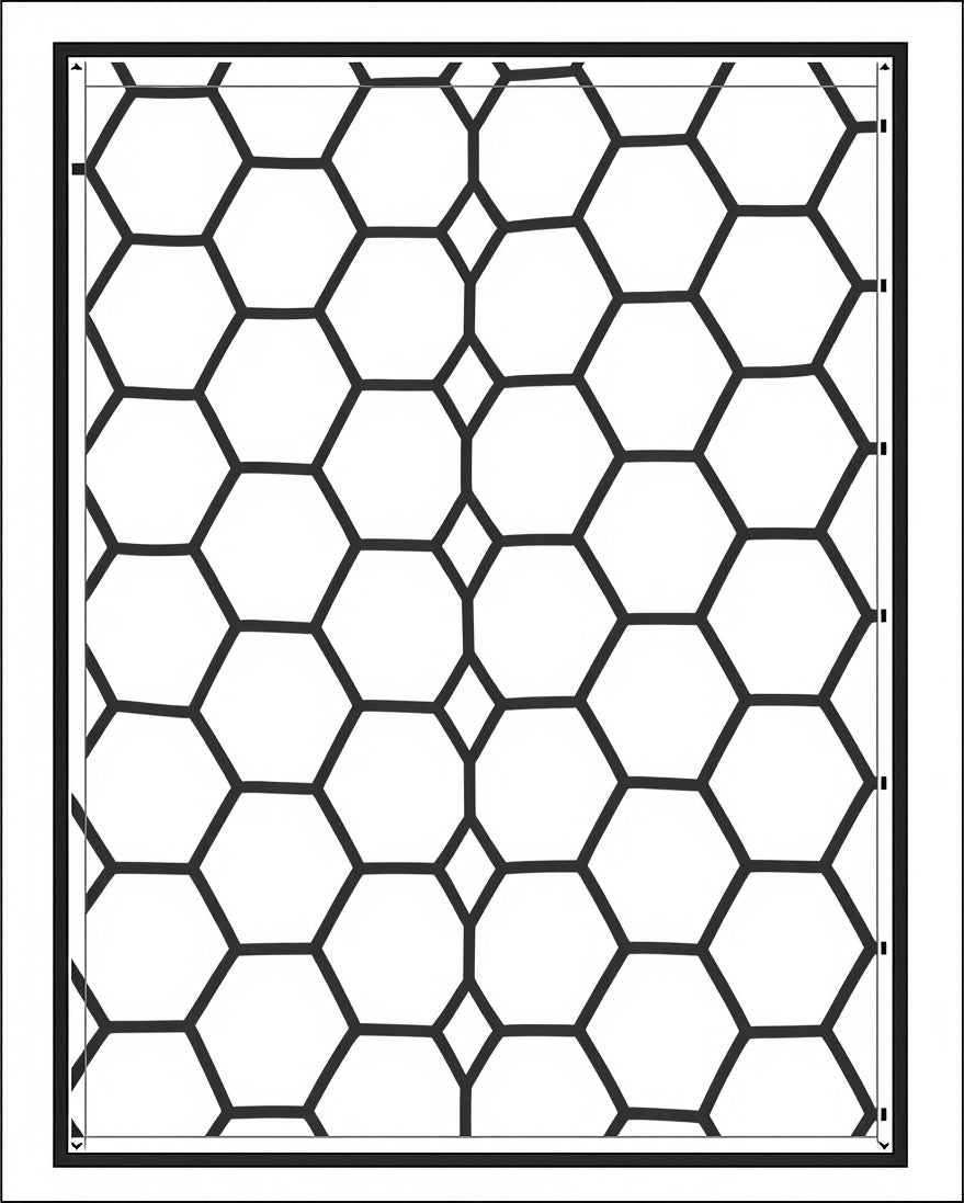 Black Hexagon Geometric Overlay Rug