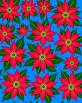Vibrant Red Floral Tile Arrangement Rug