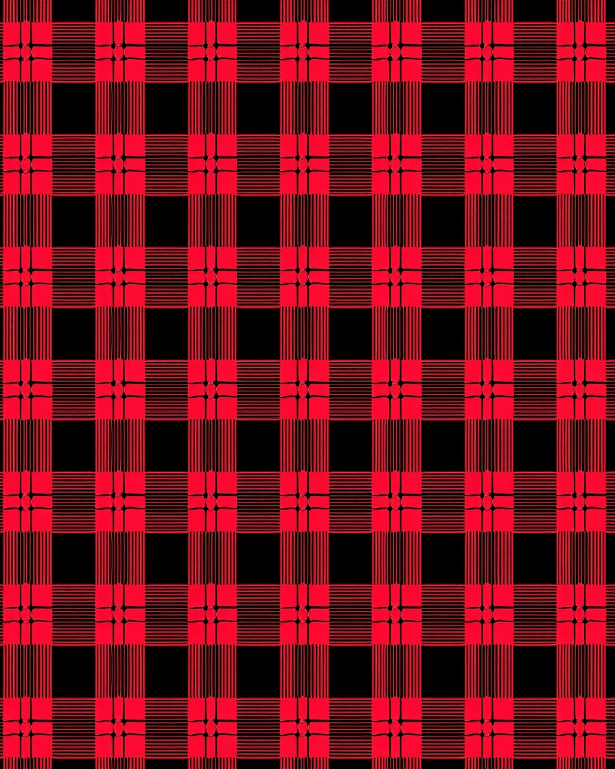 Vibrant Crimson Checked Grid Rug