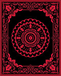 Classic Crimson Mandala Border Rug