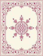 Crimson Medallion Floral Border Rug