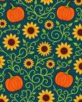 Autumn Sunflowers And Pumpkins Swirl Rug