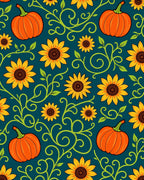 Autumn Sunflowers And Pumpkins Swirl Rug