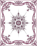 Mauve Art Nouveau Floral Sunburst Rug