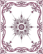 Mauve Art Nouveau Floral Sunburst Rug