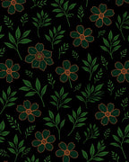 Dark Floral Garden Bloom Rug