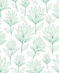 Mint Green Botanical Outline Harmony Rug