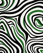 Bold Green Swirl Abstract Rug
