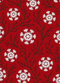 Winter Red Snowflake Branch Art Rug