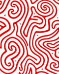 Bold Red Swirl Maze Tangle Rug