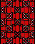 Bold Red Black White Geometric Repeat Rug