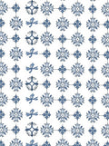 Blue Floral Medallion Tile Rug