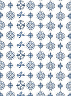 Blue Floral Medallion Tile Rug