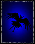 Dark Silhouette Mythical Winged Creature Rug