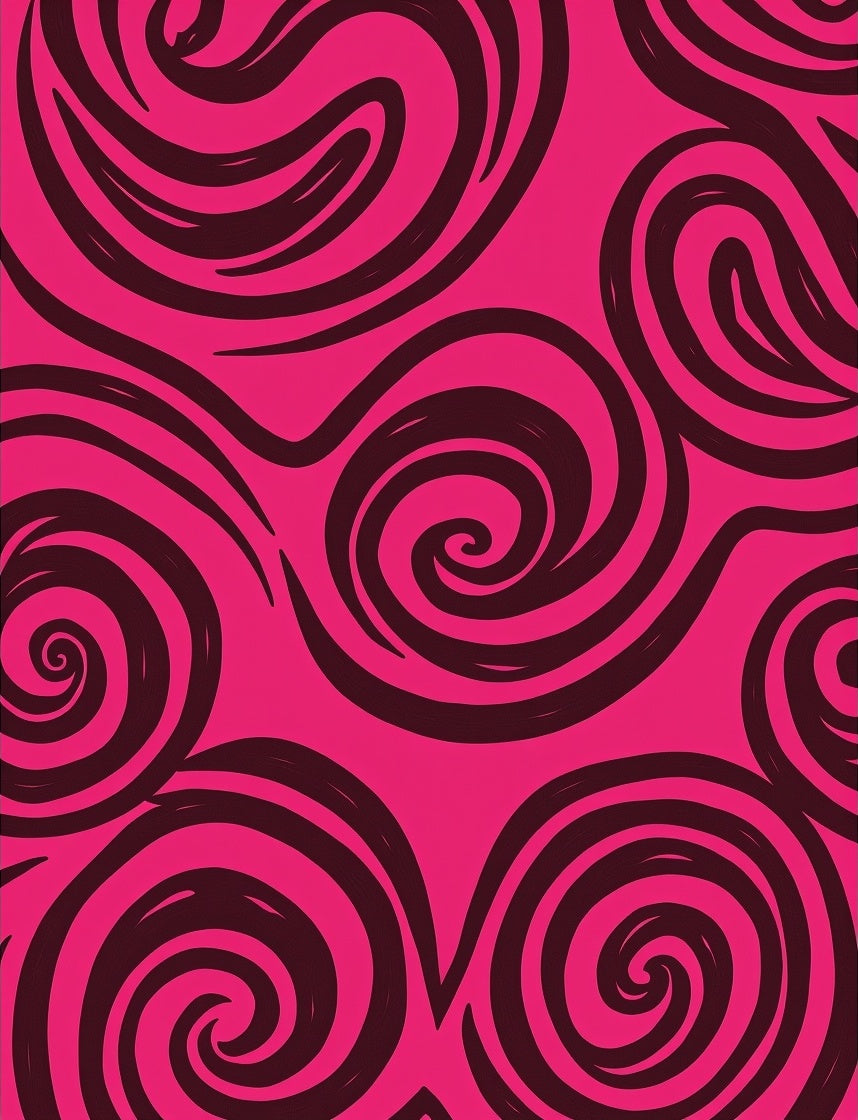 Hot Pink Swirls Abstract Rug