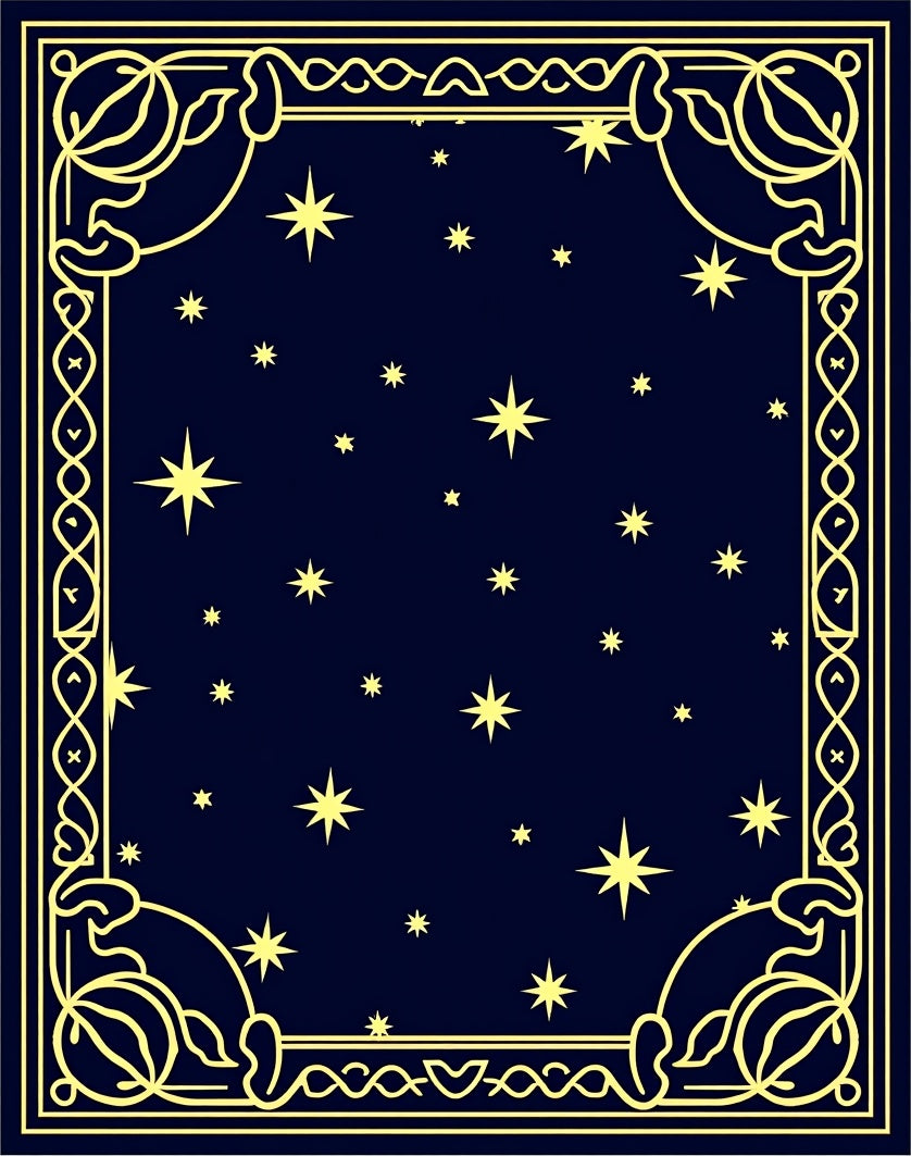 Deep Blue Celestial Starry Night Rug
