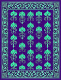 Emerald Floral Regal Border Rug