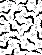 Black Bat Star Night Scene Rug