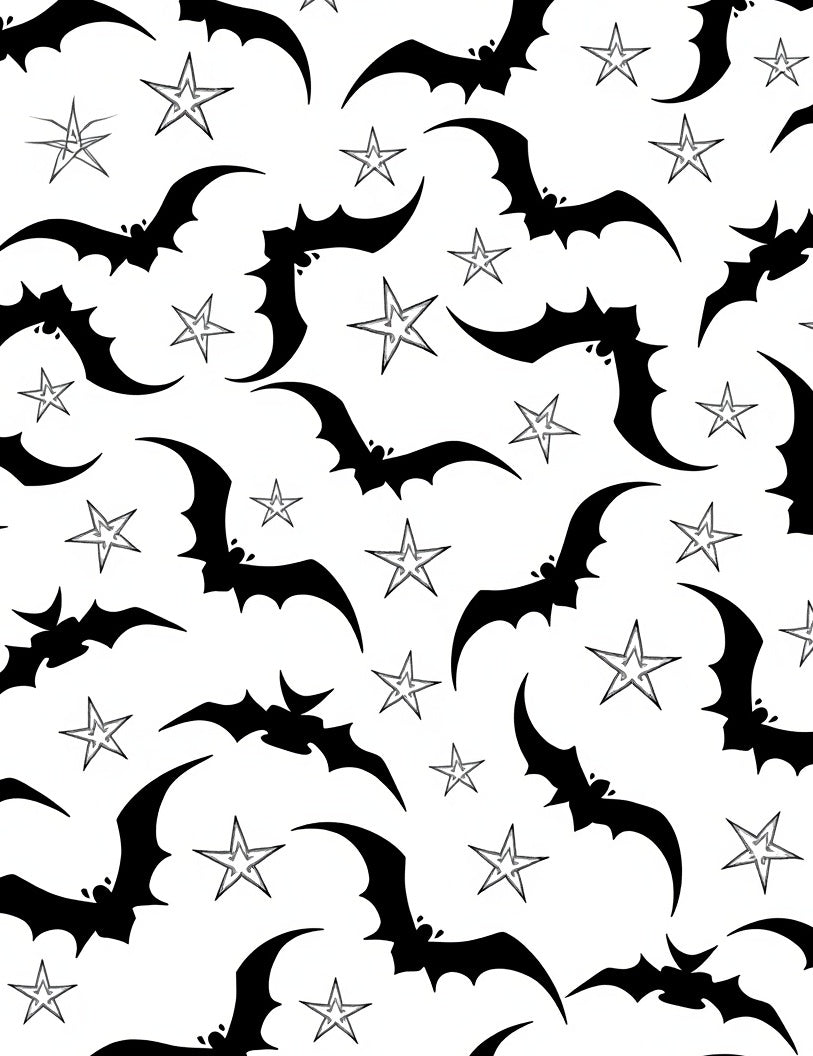 Black Bat Star Night Scene Rug