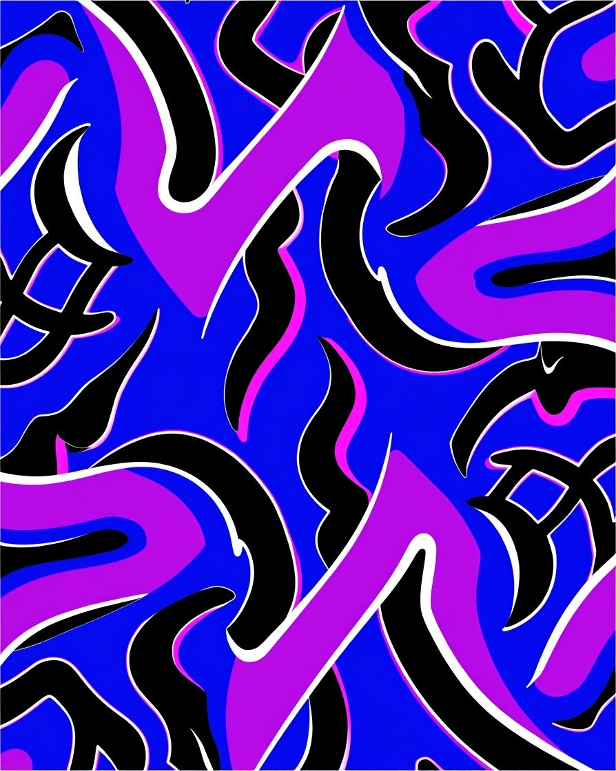 Vibrant Graffiti Swirl Abstract Rug