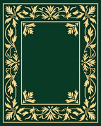 Golden Floral Vine Border Rug