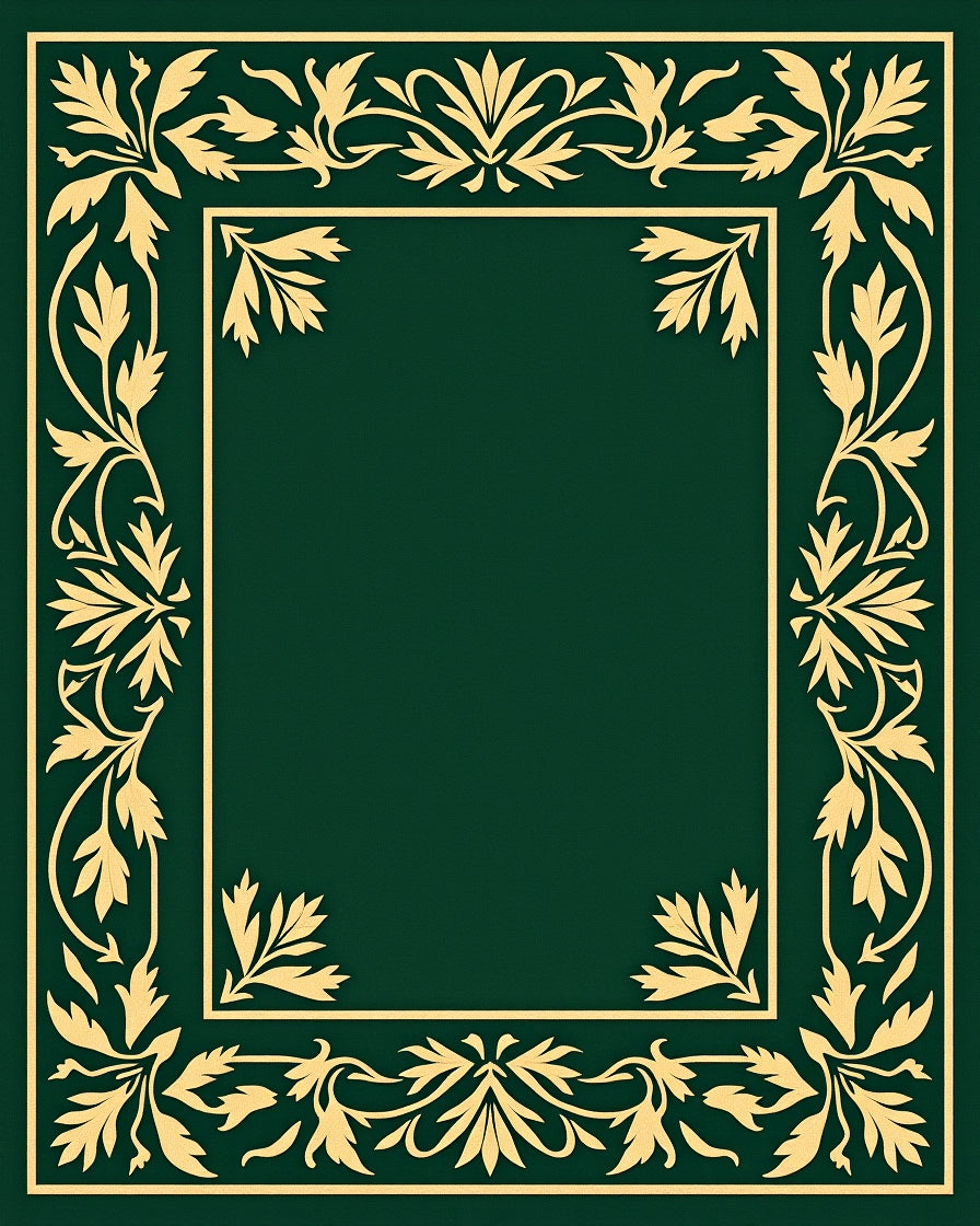 Golden Floral Vine Border Rug