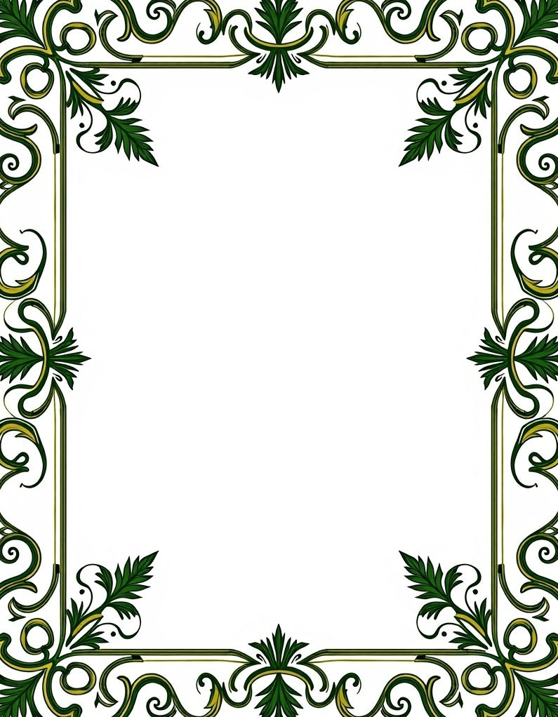 Dark Emerald Vines with Gold Accents Rug